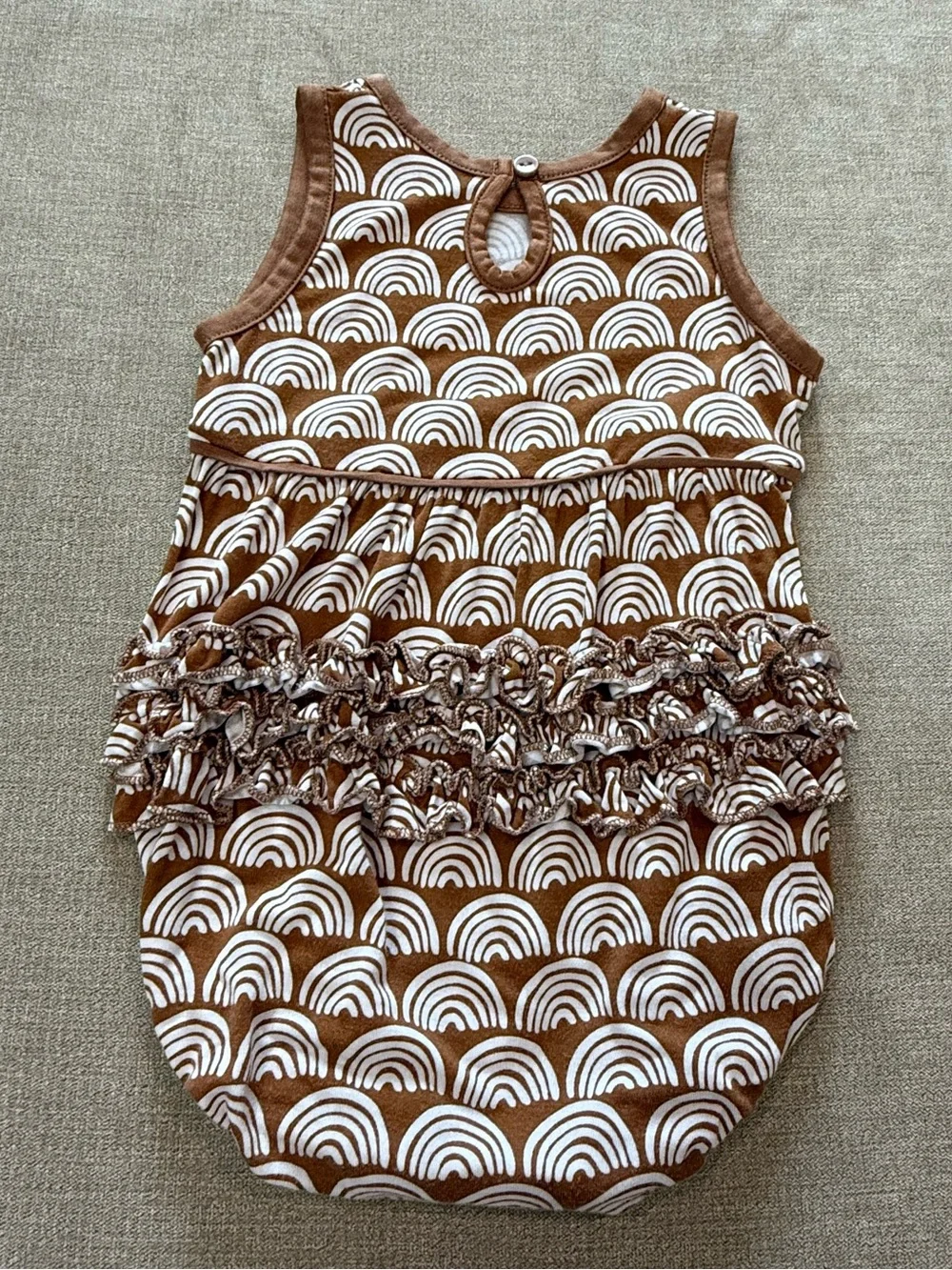 Little Sleepies Rust Rainbows Bubble Romper 6-12 Months